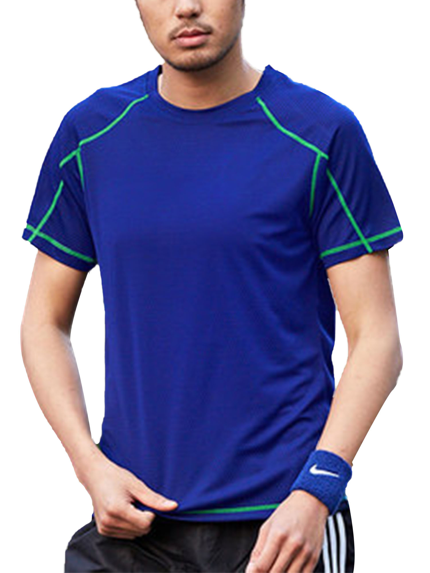 YONGHS Men's Short Sleeve Workout Shirts Rash Guard Tops Athletic T