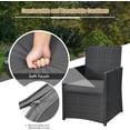 thumbnail image 4 of RELAX4LIFE 3-Piece Outdoor Furniture Set - All Weather Wicker Rattan Patio Dining Set w/Tempered Glass Coffee Table & Cushions, Bistro Conversation Set for Yard, Balcony (Grey), 4 of 9