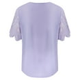 thumbnail image 6 of Vetement Femme ete 2025 Women's Loose V Neck T Shirt Shirt With Lace Stitching Casual T Shirts for Women Compression Shirts Women Long Sleeve And Set for Long Sleeve Loose Fit Sleeves L L, 6 of 6
