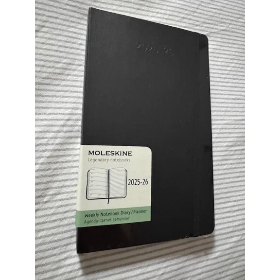 New Moleskine Weekly Notebook Diary Planner 2025-26 18 Months Black Soft Sealed