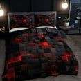 thumbnail image 2 of 3pcs Duvet Cover Set (1*Duvet Cover + 2*Pillowcase, Without Core), Red Grid Print Bedding Set, Soft Comfortable Duvet Cover, For Bedroom, Guest Room, 2 of 12
