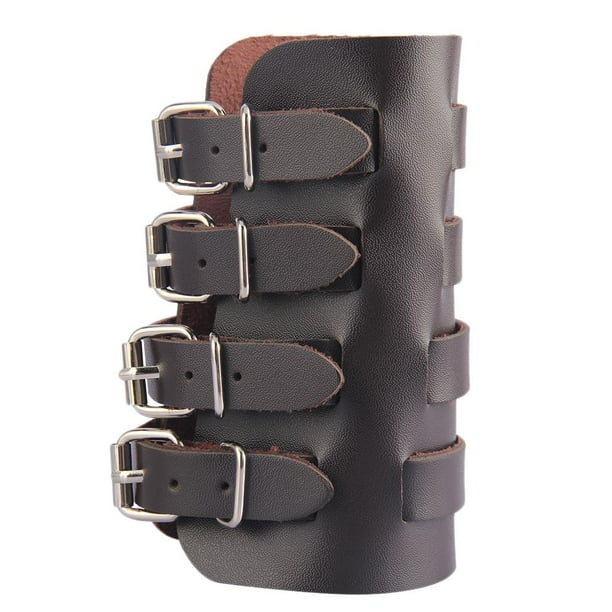 Brazalete ancho Zulema de Cuero Metal Liso marrón