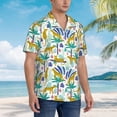 thumbnail image 6 of Uemuo Summer Leopard Printed Regular Fit Short Sleeve Casual Hawaiian Shirt for Men,Aloha shirt,Tropical shirt,Floral print shirt,Vacation Beach shirt-Large, 6 of 9