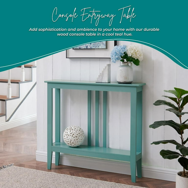 Teal entryway table discount