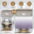 thumbnail image 5 of Lavender Purple Window Privacy Film Moroccan Trellis Abstract Gradient Geometric Decorative Glass Window Film UV Blocking Static Cling Non-Adhesive Sticker Covering for Home Door 17.7 x 78.7 inches, 5 of 8