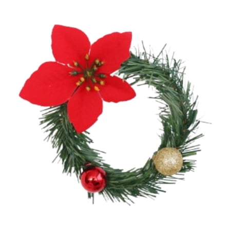 Mornei Christmas Candle Wreath Christmas Decoration Artificial Flower Wreath for Window