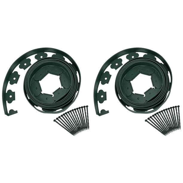 Kit Bordes Césped Flexibles 10 M Con Jardín 30 Púas () Verde
