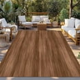 thumbnail image 2 of Brown Wooden Board Outdoor Rug for Patio/Deck/Porch, Non-Slip Large Area Rug 3 x 5 Ft, Simple Vintage Country Wood Grain Indoor Outdoor Rugs Washable Area Rugs, Reversible Camping Rug Carpet Runner, 2 of 8