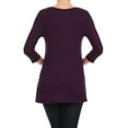 thumbnail image 4 of Women's Solid Lightweight Button Trim Detail Casual Tunic Top, 4 of 5