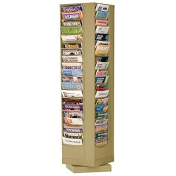 Durham 416-54 80 Pocket Rotary Literature Rack, Putty
