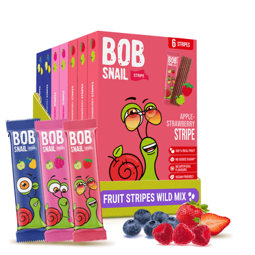 Bob Snail Fruit Stripes Berry Mix Family Pack - Gluten-Free, 42 ct