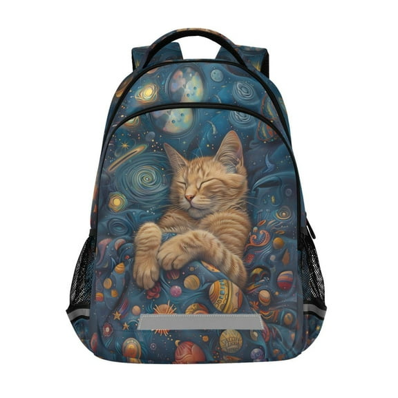 ALAZA Dreamly Cat Space Backpack Elementary School Bag Bookbag Travel Rucksack