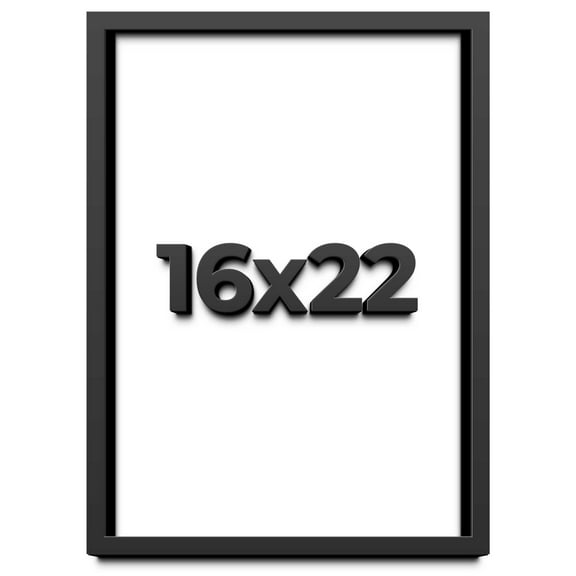 16x22 Shadow Box Frame Black | 1 inches Deep Real Wood Contemporary Shadowbox Display Frame | UV