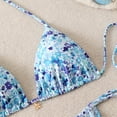 thumbnail image 4 of HOMBOM Bathing Suit for Women Swimwear Beach Two Piece Floral High Cut Bikini Light Blue Ladies Swimsuit, 4 of 6