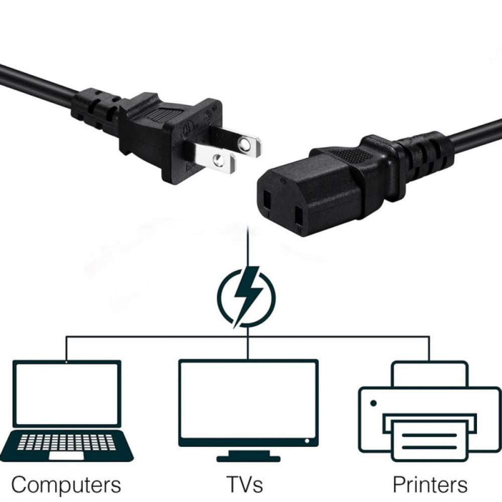 5FT 2 Prong Power Cord Cable for PS4 Pro , Xbox One, Xbox 360 Slim, 360 E
