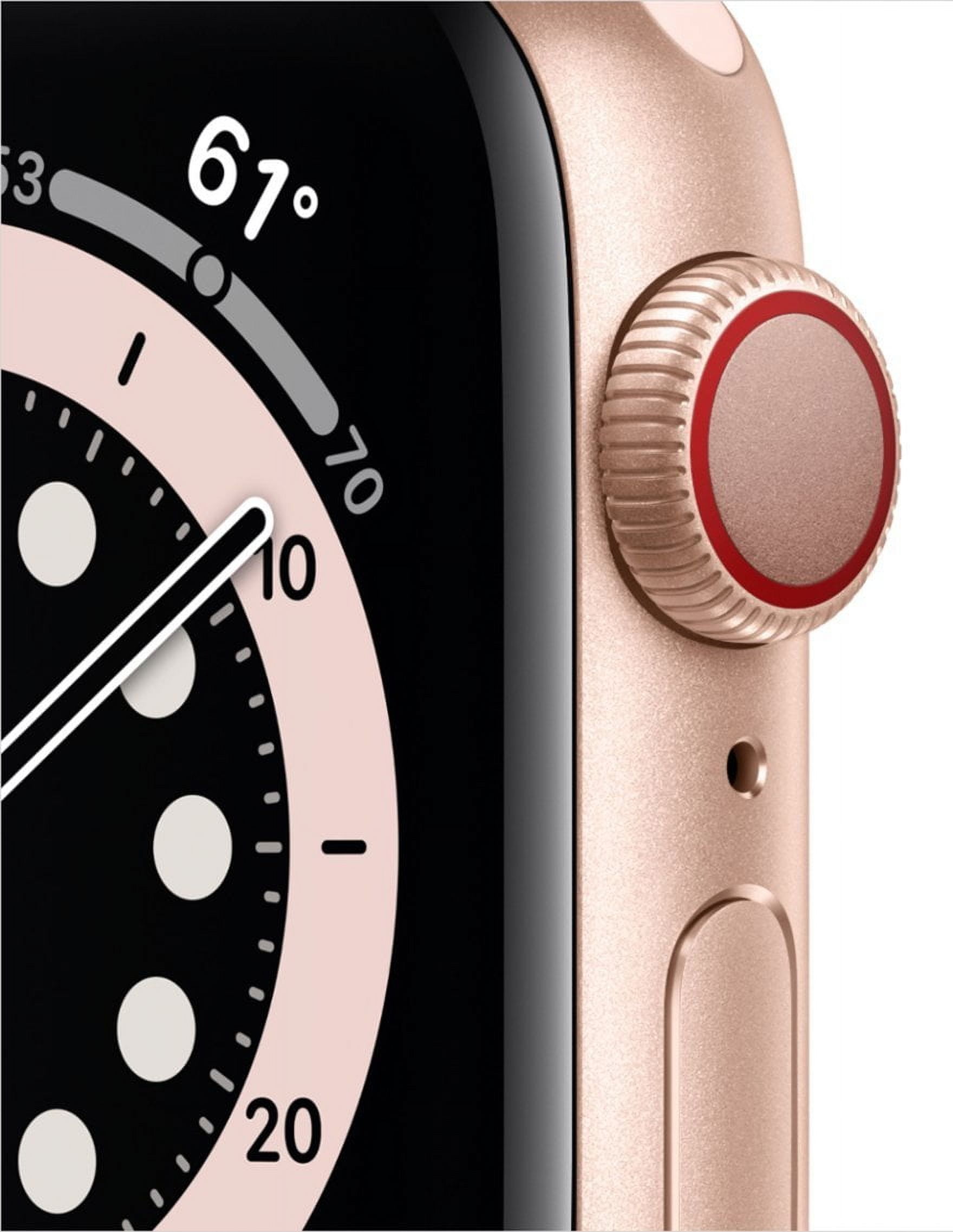 Restored Apple Watch Series 6 (GPS + LTE) 40mm Gold Aluminum Case & Pink Sand Sport Band (Refurbished)