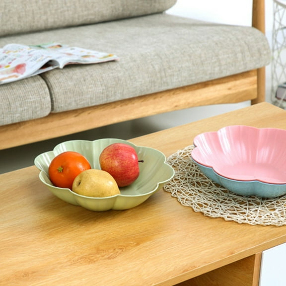 KAKOWELY 4Pcs Light Green Flower Shaped Dishware Plastic For Housewarming Parties And Celebratory Events