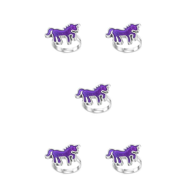Minnieouse Anillos de humor no fáciles de romper joyería de temperatura cambiable pony/unicornio Poni / Unicornio 5piezas Minnieouse CBP222372