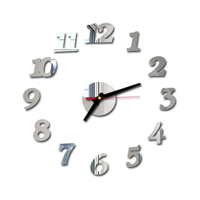 House with A Clock in the Walls 3D Diy Roman Numbers Acrylic Mirror Wall Sticker Clock Home Decor Mural Decals Stick on Mirrors for Wall Decor Acrylic Mirror Wall Stickers