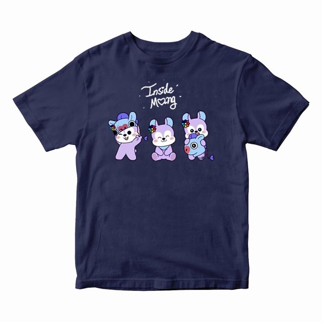 KPOP BANGTAN J-HOPE HOBI BT21 INSIDE MANG Camiseta De Algodón Para Hombres Y Mujeres Talla Grande Lindo Estampado De Dibujos Animados Sueltos Top De Manga Corta Coreano Moda Pareja Casual