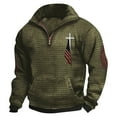 thumbnail image 2 of Baqcunre Men'S Casual Zippered Collar Flag Printed Sweatshirt,3XL,Quarter Zip Pullover Men,Mens Sweatshirt,Long Sleeve Shirts For Men,Men'S Fashion Hoodies & Sweatshirts,Mens Fashion,Green, 2 of 5
