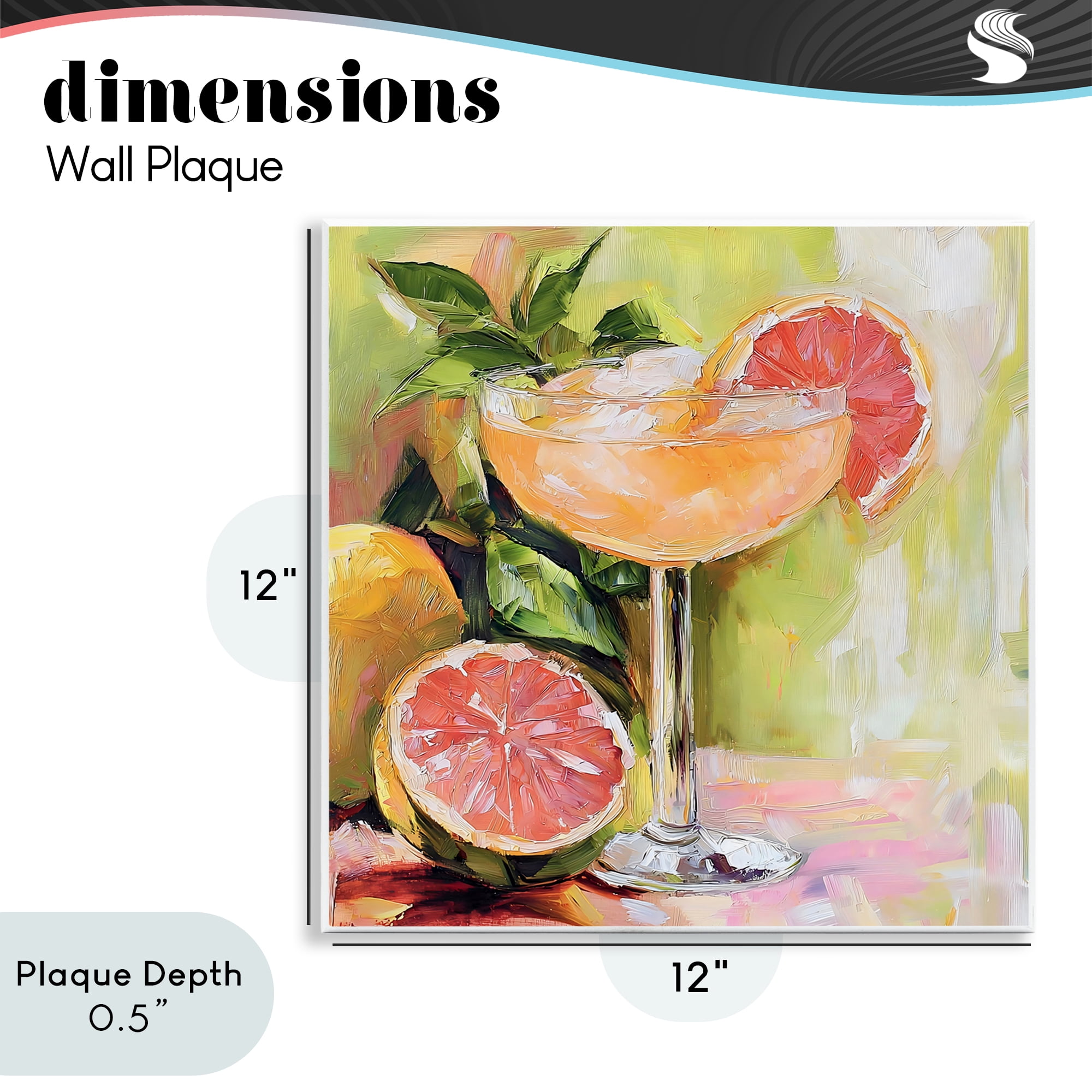 Stupell Industries Grapefruit Summer Cocktail Wall Plaque Art, design by Riley B
