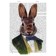 thumbnail image 3 of Fab Funky 20x24 Black Modern Framed Museum Art Print Titled - Rabbit in Green Jacket, 3 of 5