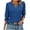 Blue, variant on ShomPort Womens Causal Tops V-Neck 3/4 Sleeve Dressy Ruffle Breathable Business Spring Trendy Outfits