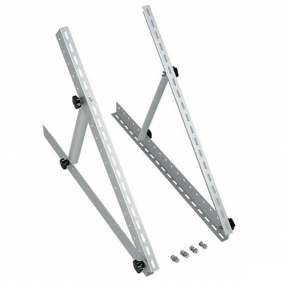 28in Adjustable Solar Panel Tilt Mount Brackets with Foldable Tilt Legs – Universal RV Rooftop Mounting Frame for Flat Surfaces, Boats, Garages