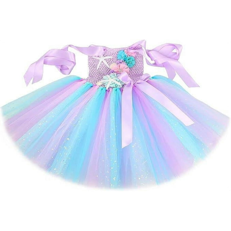 LED Light Up Little Mermaid Princess Tutu Dress for Halloween Birthday  Party Gifts - Walmart.com