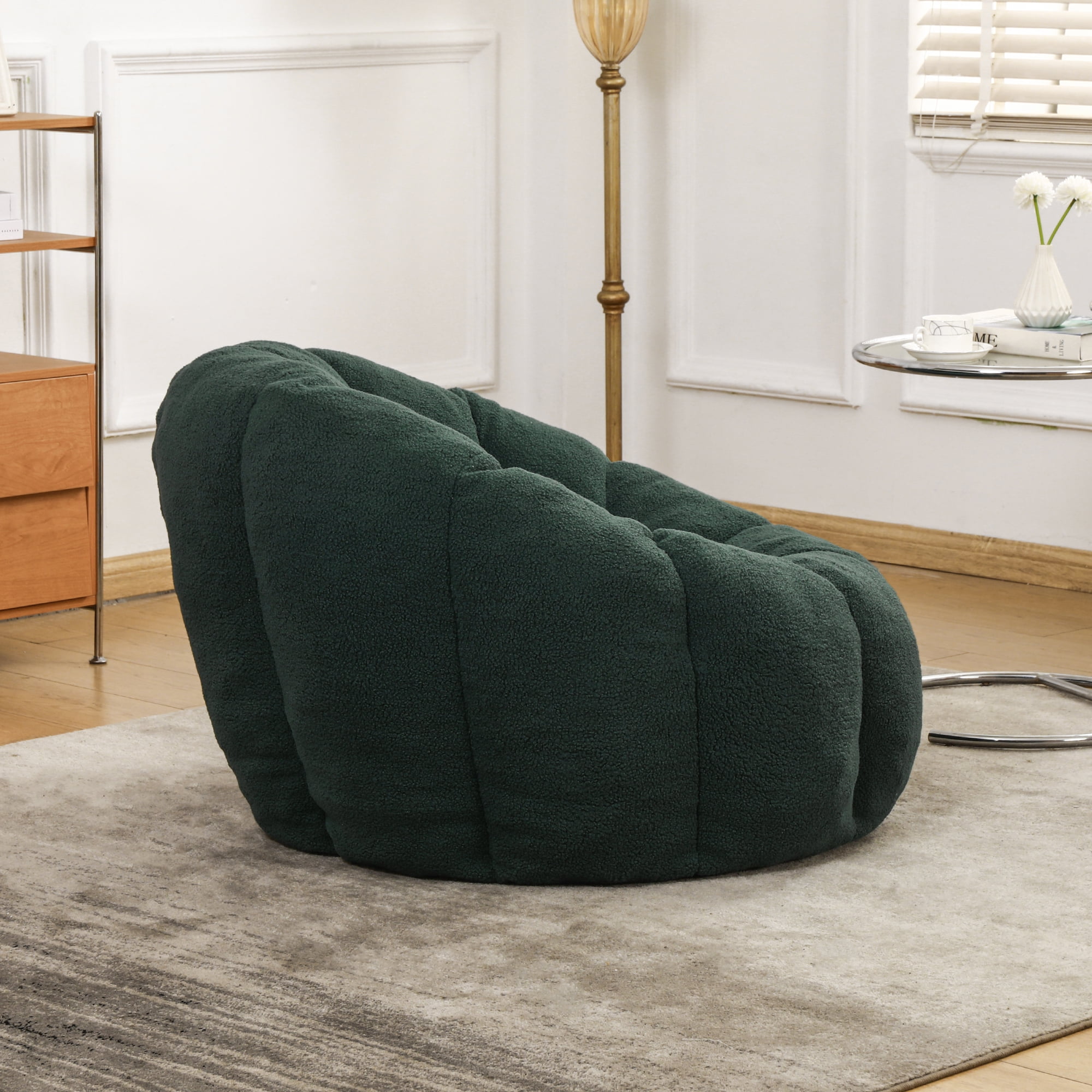 Jopath Bean Bag Chair for Adults and Kids,Oversized Bean Bag Sofa with Armrests Stuffed High-Density Foam,Lazy Sofa Floor Sofa for Living Room Bedroom,Green