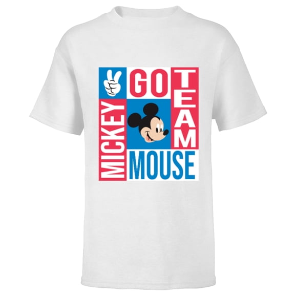 Disney Summer Athletic Sports Games Go Team Mickey Mouse- Short Sleeve T-Shirt for Kids - Customized-White