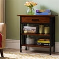 thumbnail image 2 of Leick Ironcraft Wood Foyer Bookcase with Drawer Storage in Brown, 2 of 6
