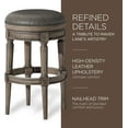 thumbnail image 5 of Maven Lane Pullman Backless Bar Stool in Reclaimed Oak Finish w/ Ronan Stone Vegan Leather, 5 of 7