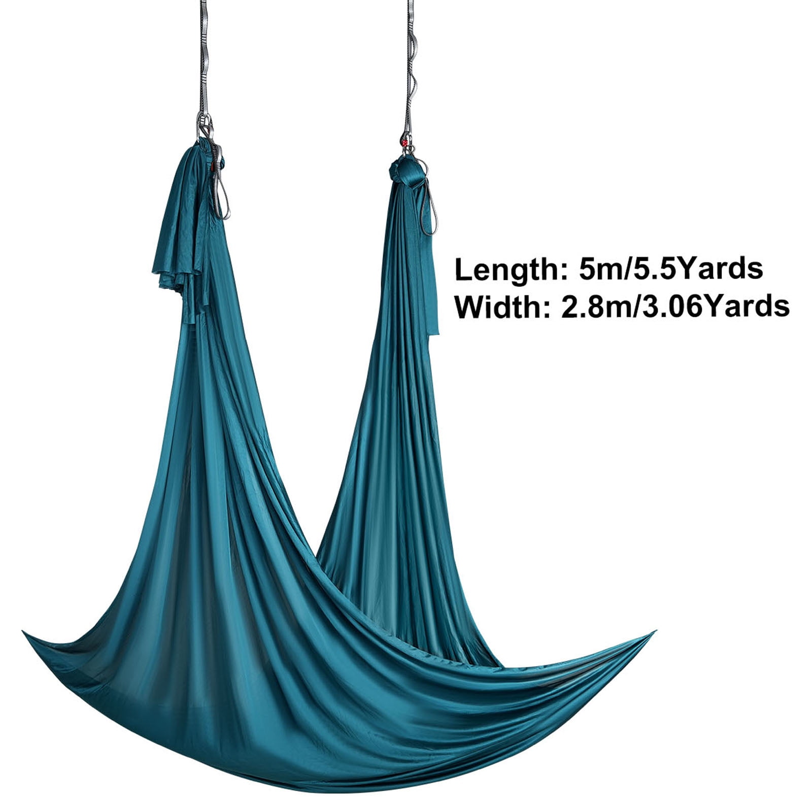 VEVOR Aerial Yoga Hammock & Swing,5.5 Yards, Aerial Yoga Starter Kit with 100gsm Nylon Fabric, Full Rigging Hardware & Easy Set-up Guide, Antigravity Flying for All Levels Fitness Bodybuilding,Green