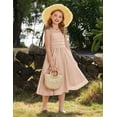thumbnail image 5 of Oudiya Girls Summer Dress Maxi Spaghetti Strap Ruched Flowy Beach Boho Casual Teen Girl Party Sundress 6-14Y, 5 of 6