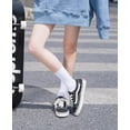 thumbnail image 2 of Womens Crew Socks Size 5-9 Casual Athletic Gym LightWeight Thin Cotton Socks 5 Pairs White/Black, 2 of 7