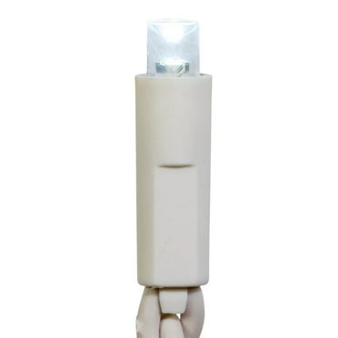 KSA 70 Count Cool White LED 5MM Twinkle Icicle Christmas Lights, 7.5 ft White Wire