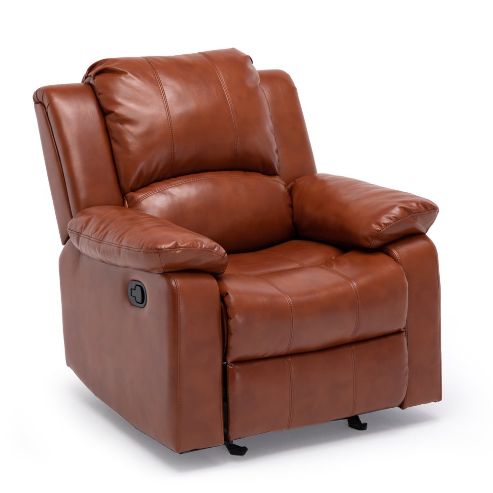 Greyson Living Charleston Leather Gel Glider Recliner by Caramel Semi