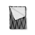 thumbnail image 2 of Stripe Soft Flannel Fleece Blanket, Abstract Optical Illusion Style Pattern with Modern Swirling Effect Lines, Cozy Plush for Indoor and Outdoor Use, 50" x 60", Charcoal Grey White, by Ambesonne, 2 of 6