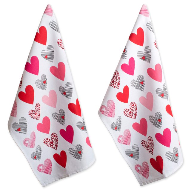 Set de 2 Paños de Cocina DII 46x71 cm Corazones