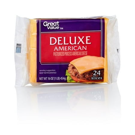 Great Value Deluxe American Cheese Singles, 16 oz, 24 ...