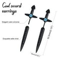 thumbnail image 2 of VNOX Black Celtic Sword Earrings with Blue Stone, Gothic Punk Stud Earrings for Daily Wear, 2 of 5