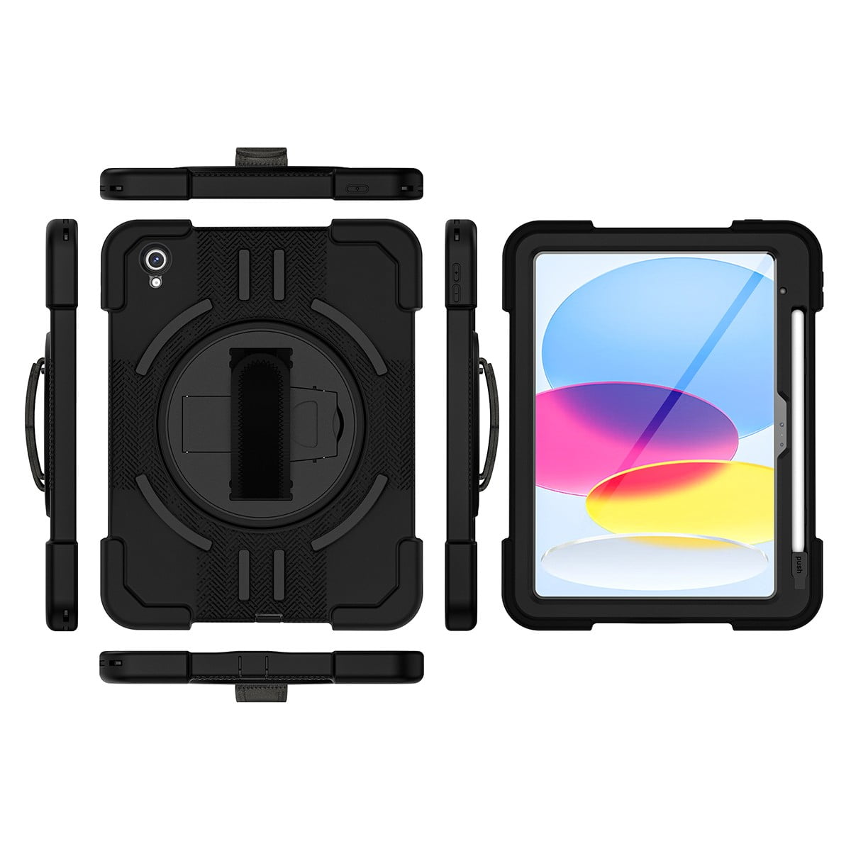 AICase Waterproof Case for iPad(A16) 11th Generation 11 inch 2025 Case Built-in Stand with Screen Protector with Pencil Holder & Shoulder Strap Handle Full-Body Rugged Cover