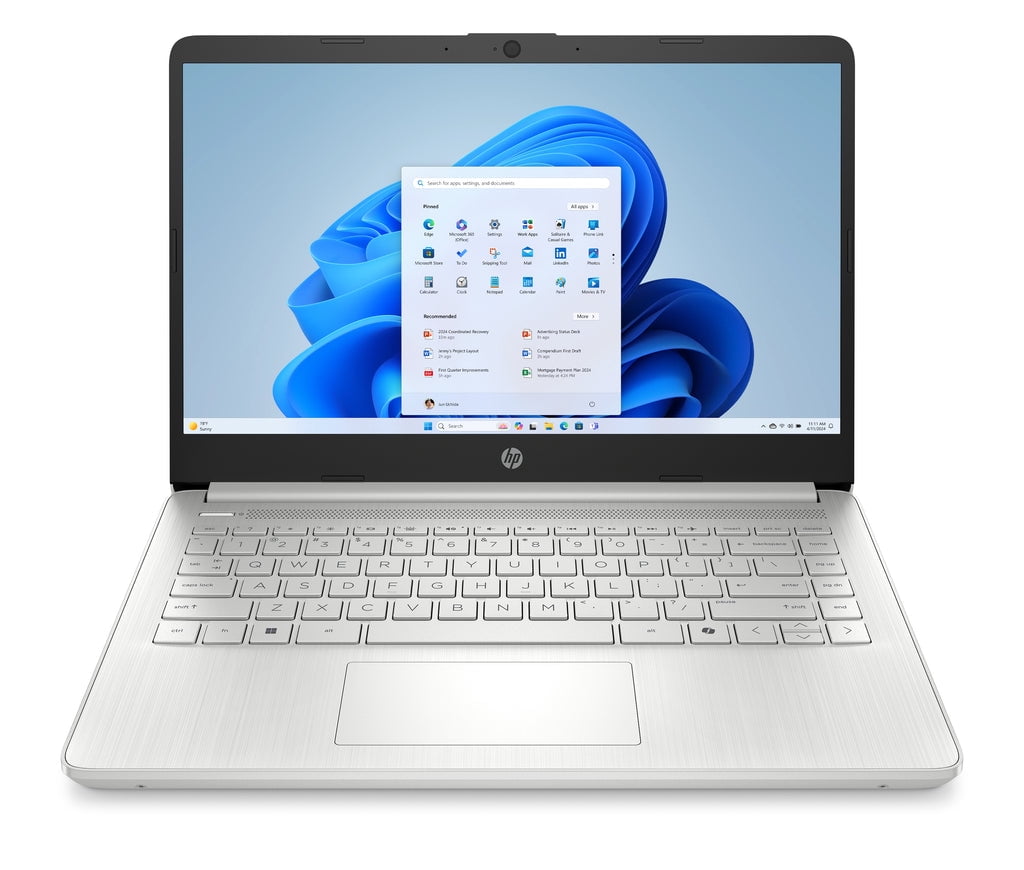 HP 14-dq6101ds 14" HD Touchscreen Laptop, Intel N150 0.8GHz, 4GB RAM, 128GB UFS, Windows 11 Home S Mode, Natural Silver