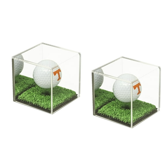 Better Display Cases Acrylic Golf Ball Display Case Set of Two with Mirror Case and Turf Base (B52/A046)