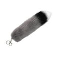 thumbnail image 3 of Llavero de cola de piel artificial Yuyangstore Colgante llavero para mujeres y niñas Gris, 3 of 8