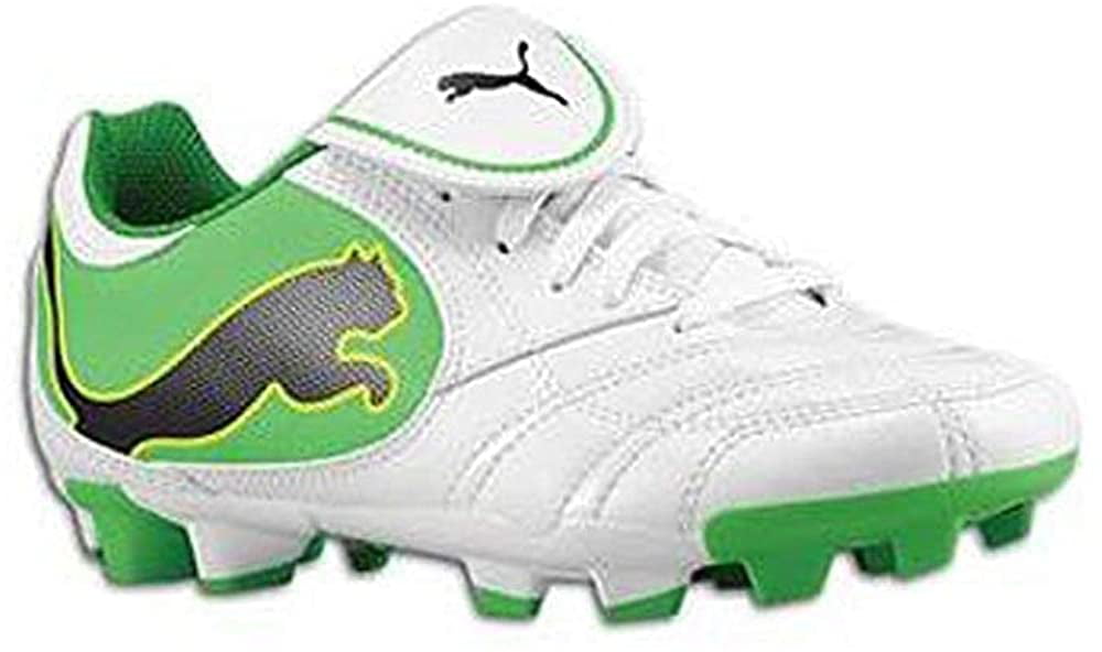 Puma Power Cat Juniors/Youths White/Green Soccer Cleats 6