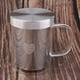 thumbnail image 2 of Taza de té de vidrio transparente con tapa de de acero inoxidable para té suelto/bolsita de té Blanco kusrkot Tazas de agua con infusor, 2 of 8