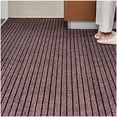 thumbnail image 4 of KOYPTL Kitchen Runner Rug Non-Slip,Hallway Runner Rug with Rubber Backing for Garage Laundry Living Room,Bathroom Runner Rug Household Absorbent Carpet Runners for Entryway Brown with Black Stripe, 4 of 6